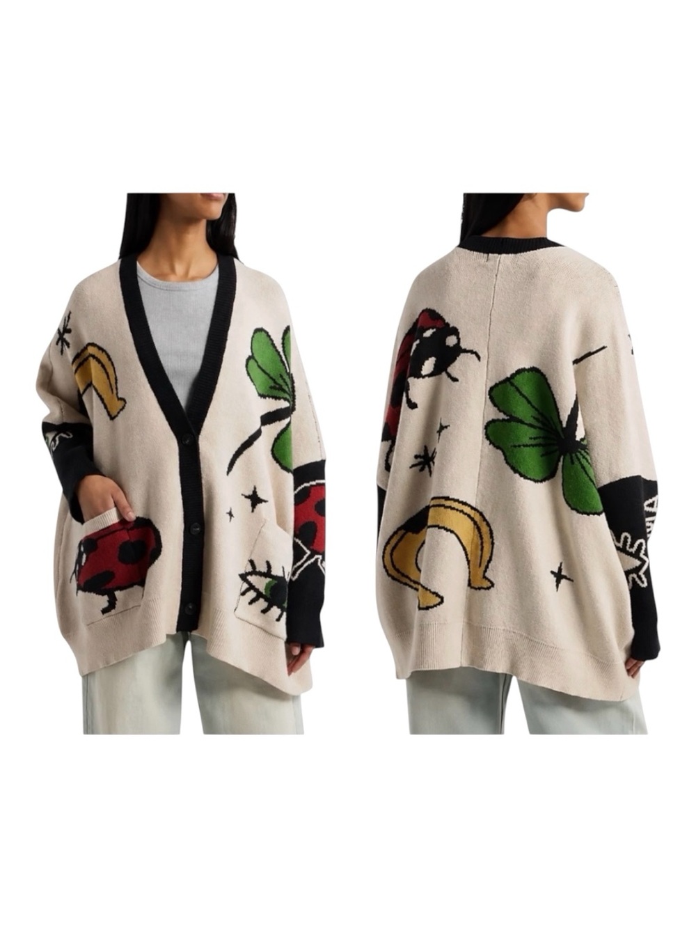 Dressed in LALA lucky clover cardigan OVERSIZED